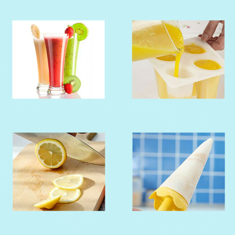 6PCS Umbrella Shape Ice Mold Maker Ice Cream Popsicle Mold Tray Reusable Plastic - Fresh Stock Dated February 2026