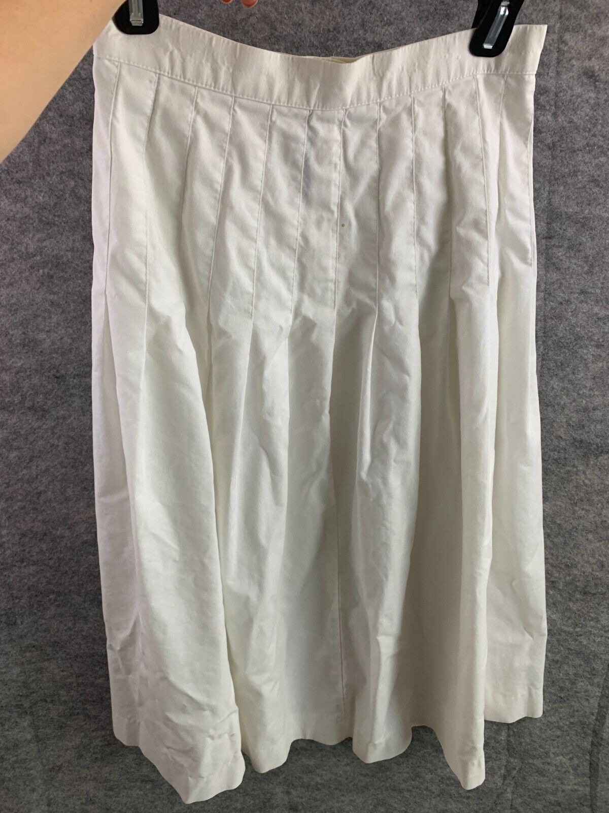 Vintage Womens 12 Laura Ashley Pleated Skirt White High Waisted Long School - Fresh Stock Dated March 2026