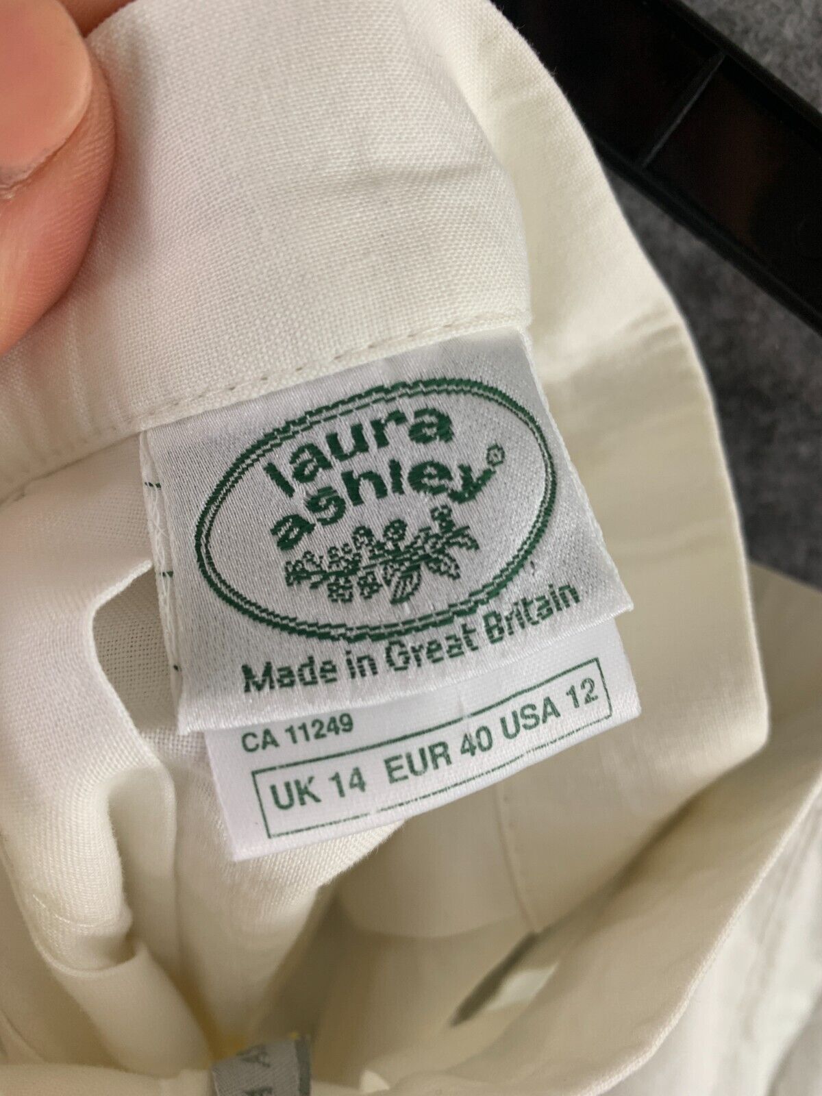 Vintage Womens 12 Laura Ashley Pleated Skirt White High Waisted Long School - Fresh Stock Dated March 2026