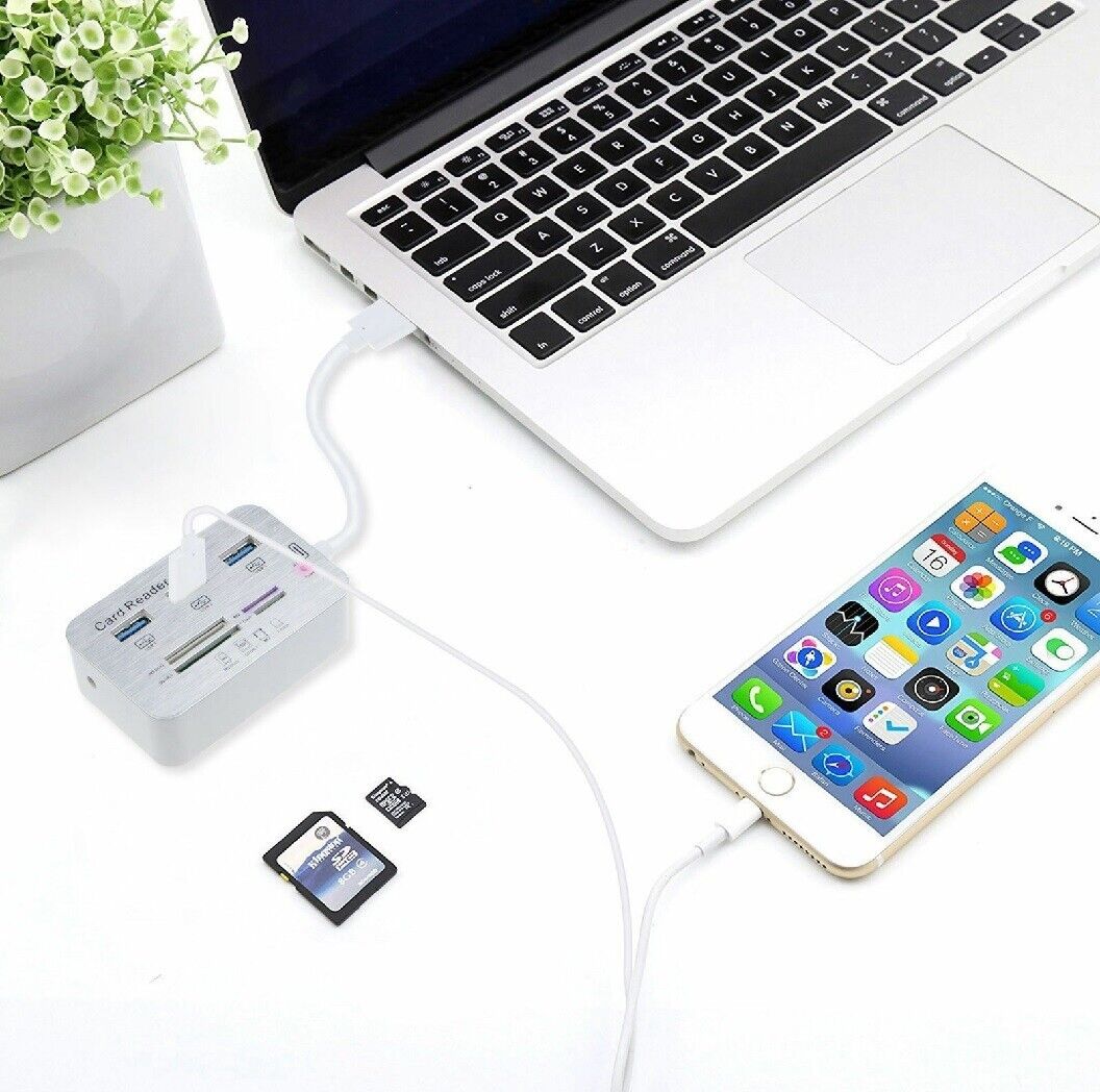 Sunvision 3-Port USB 3.0 Hub with 4-in-1 MS/SD/M2/TF Memory Card Reader - Fresh Stock Dated February 2026