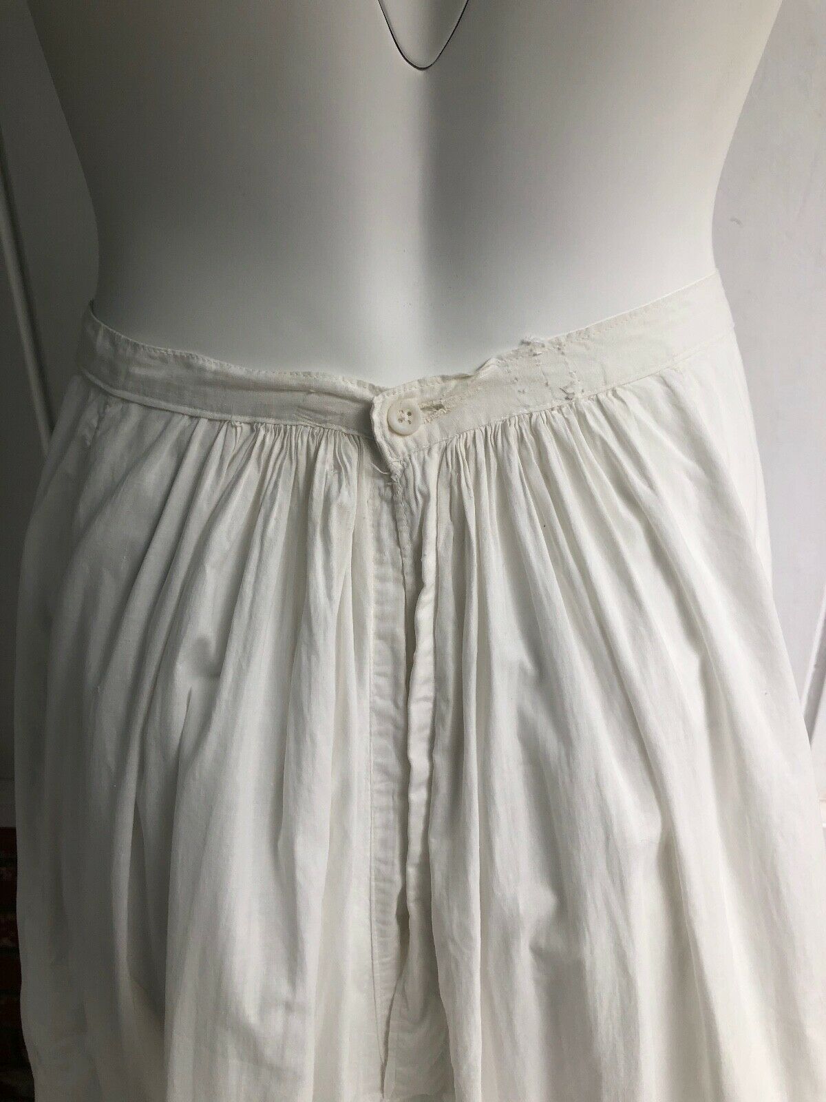 Antique Victorian Edwardian Cotton Eyelet Maxi Slip Petticoat Under Skirt S - Fresh Stock Dated December 2025