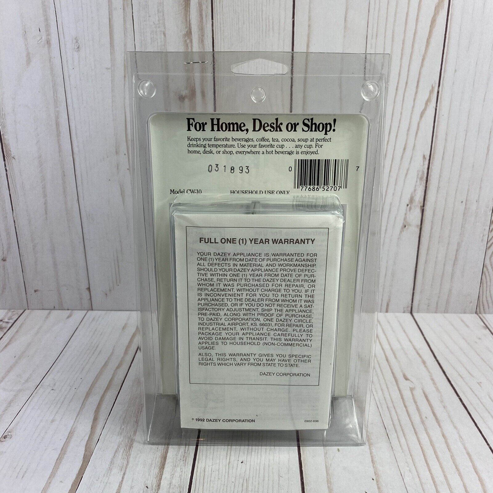 Dazey Vintage 25 Watts Tea Cup Cocoa Coffee Soup And Beverage Warmer CW-10 NOS - Fresh Stock Dated February 2026