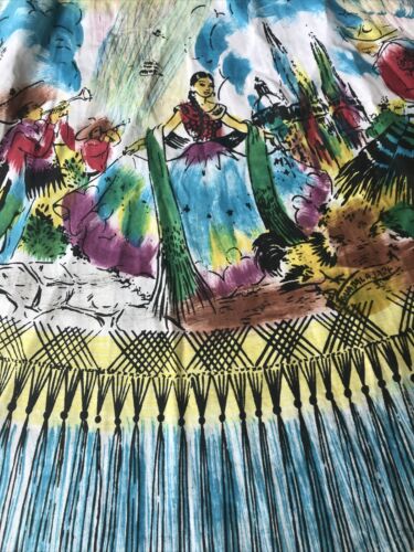 Vintage Mexican Hand Painted Circle Skirt Very Bright - Fresh Stock Dated February 2026
