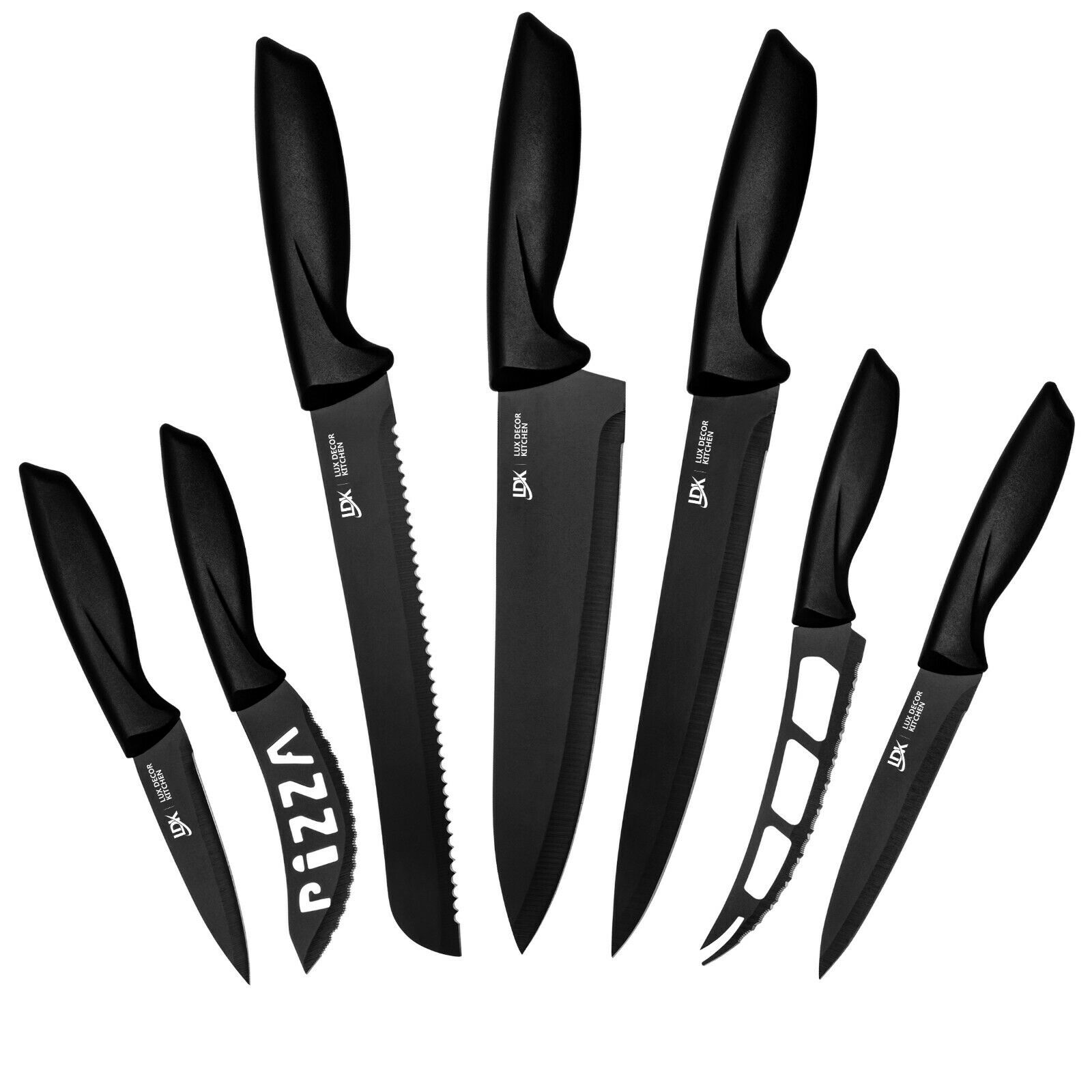 Knife Set Stainless Steel 7Pieces Professional Cutlery Pizza Kitchen Chef Knives - Fresh Stock Dated December 2025