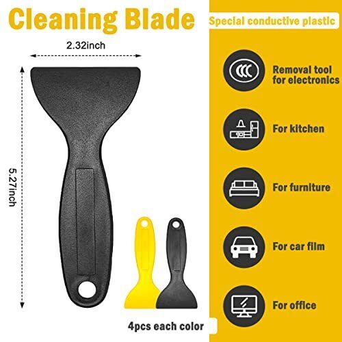 8PCS Plastic Putty Knife, Flexible Plastic Paint Scraper, Resin Scraper Tool - Fresh Stock Dated February 2026