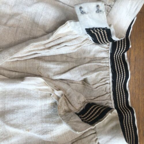 Vintage Antique Handmade Linen Skirt Floral Embroidered Flowers Hand Stitched - Fresh Stock Dated December 2025