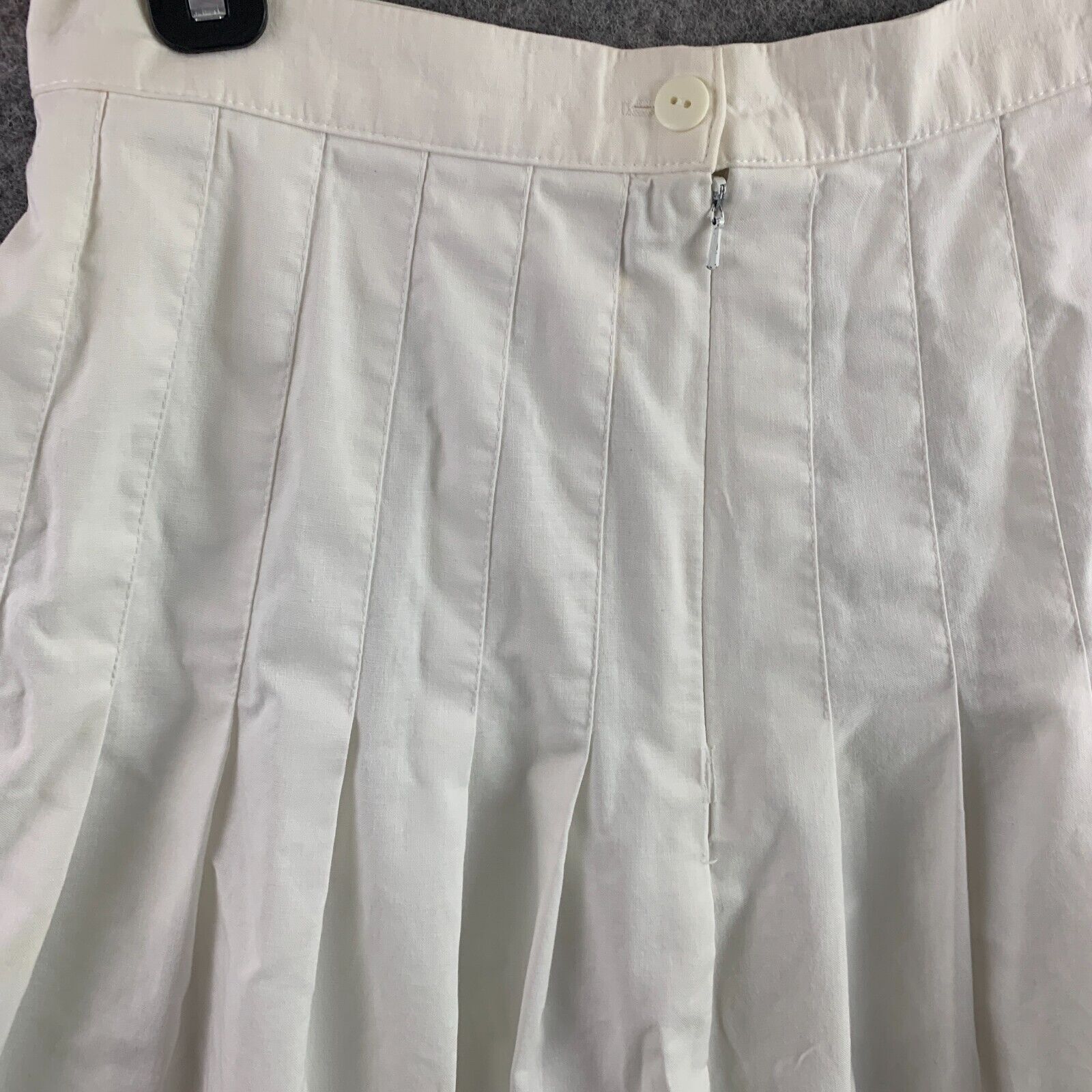 Vintage Womens 12 Laura Ashley Pleated Skirt White High Waisted Long School - Fresh Stock Dated March 2026