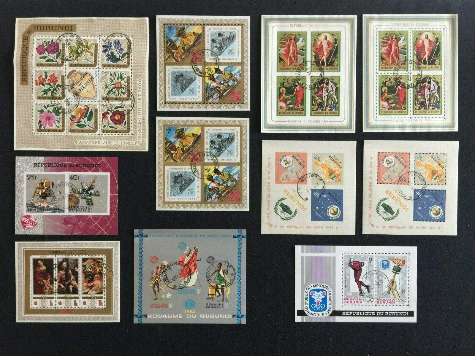 TCStamps Wow! 17 Burundi Souvenir Stamp Sheets + Stamps +w/ Imperf  #722 - Fresh Stock Dated December 2025