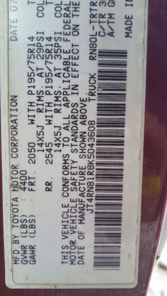 Manual Transmission 2WD Cylinder 4 Speed Fits 89-90 TOYOTA PICKUP 6909134 - Fresh Stock Dated February 2026