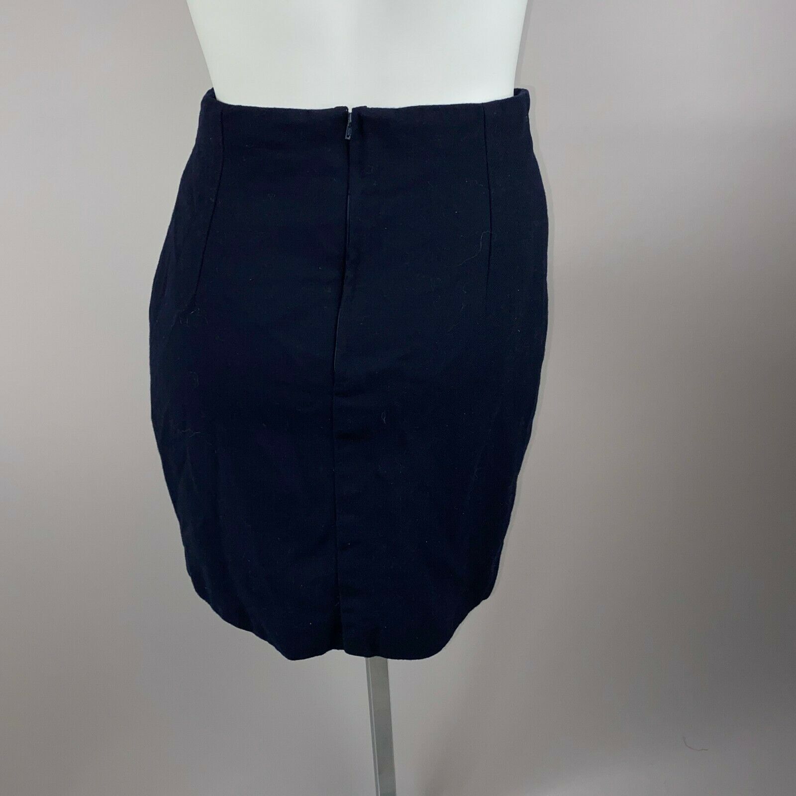 Vtg 80s Gianni Versace Couture Navy Blue Pencil Skirt Wool Zip Size 42 US Size 8 - Fresh Stock Dated February 2026
