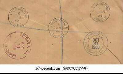 JAMAICA - 1966 REGISTERD ENVELOPE to U.S.A with Stamps - Fresh Stock Dated February 2026