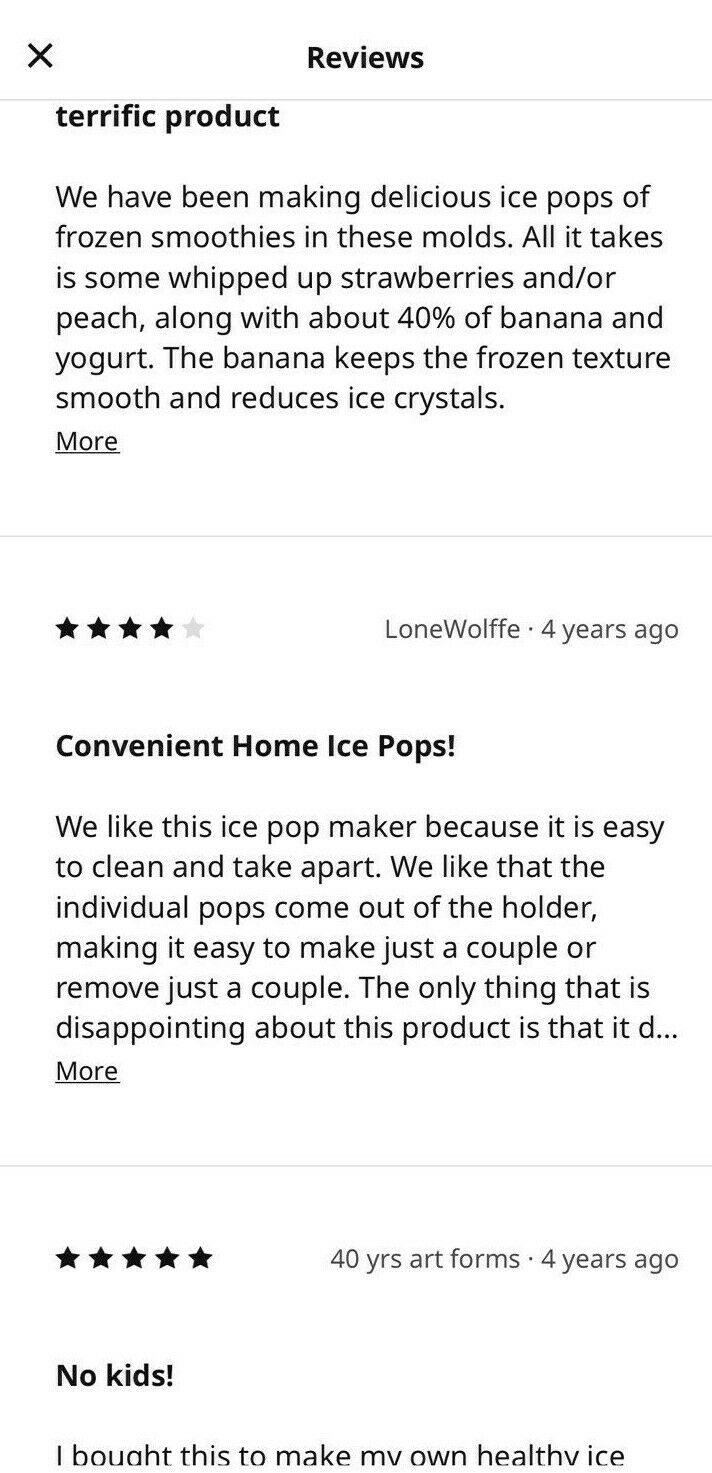 Ikea Chosigt Ice Pop Popsicle Maker Mold  Frozen Fruit  Juice Smoothie NO BPA - Fresh Stock Dated December 2025