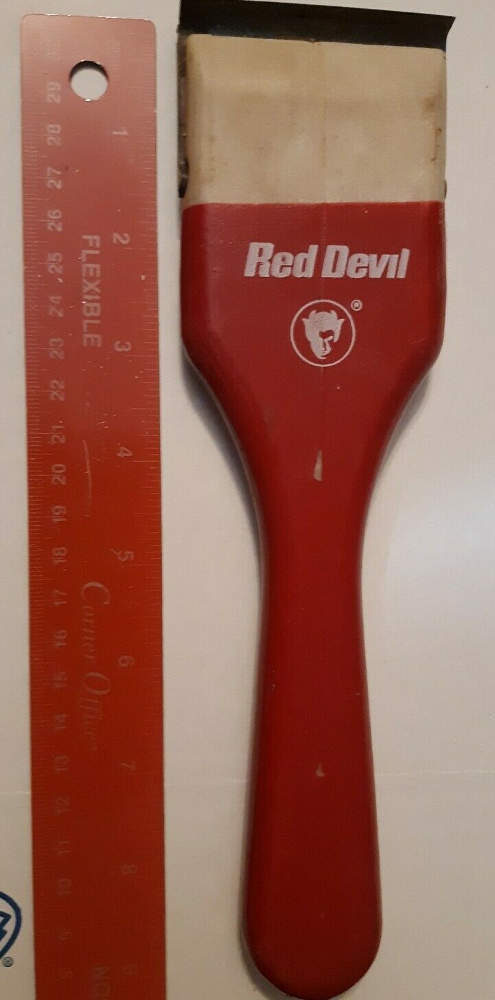 Vintage RED DEVIL Scraper Union, NJ USA Rubber/Plastic Handle 2.5 inch blade. - Fresh Stock Dated February 2026