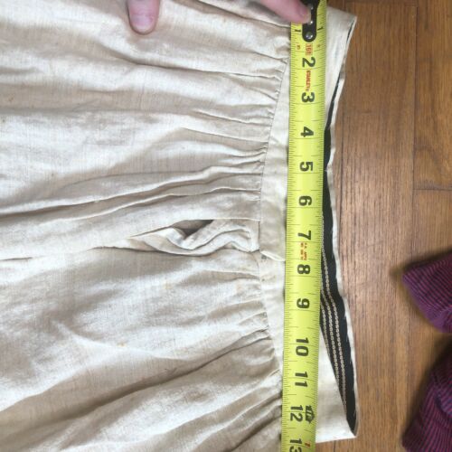 Vintage Antique Handmade Linen Skirt Floral Embroidered Flowers Hand Stitched - Fresh Stock Dated December 2025