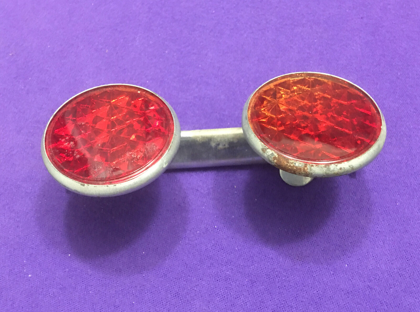 NOS Vintage SISSY BAR Twin Double GLASS REFLECTOR Sting-Ray PATINA Manta Ray GTO - Fresh Stock Dated December 2025