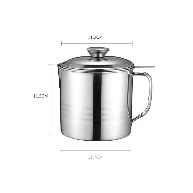 Stainless Steel Household Large Filter Oil Residue Cup Oil Storage Tank Kitchen - Fresh Stock Dated December 2025