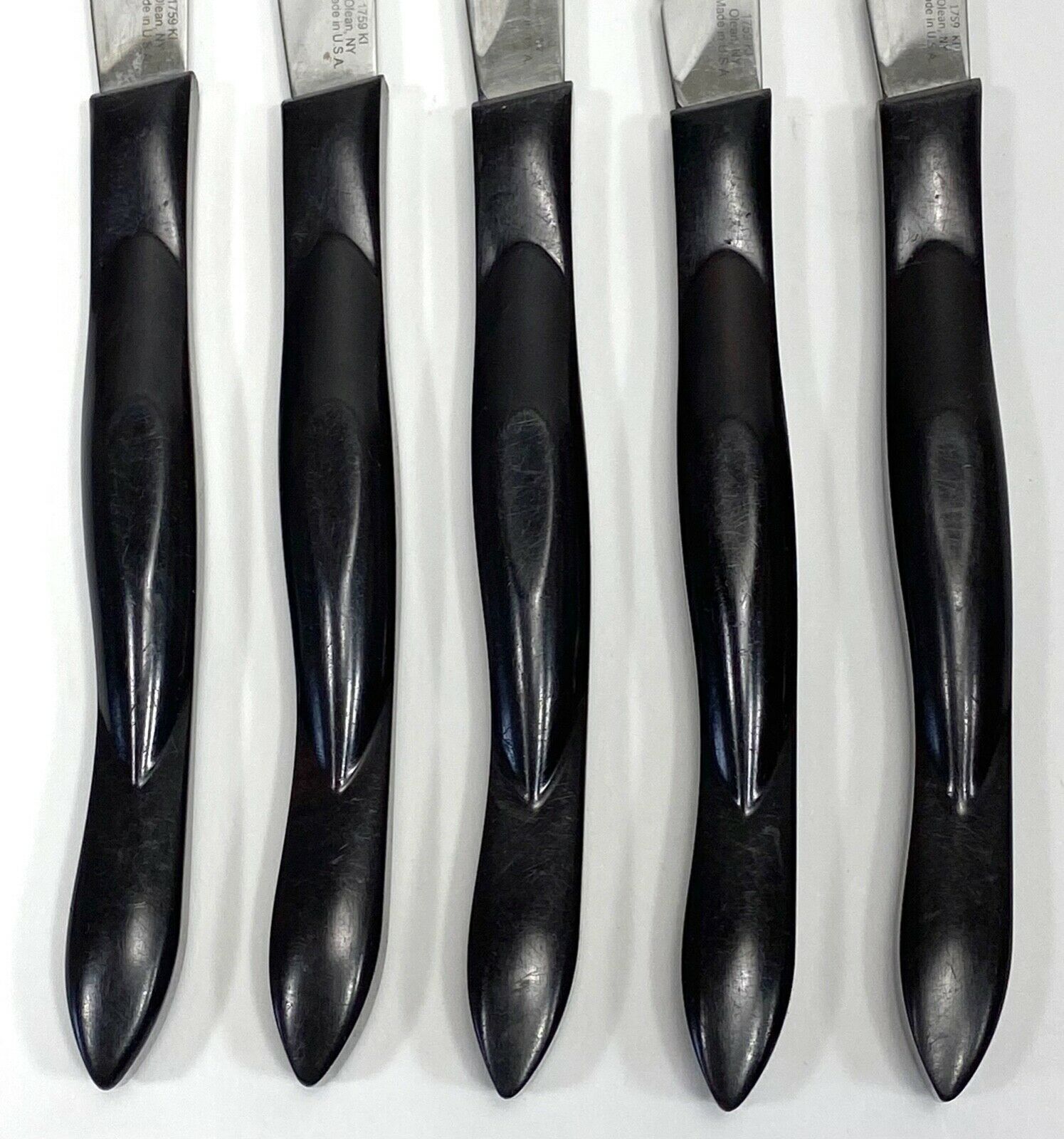 Cutco Steak Knives 1759 KI Set of 5 Dark Brown Marble Orange USA - Fresh Stock Dated December 2025