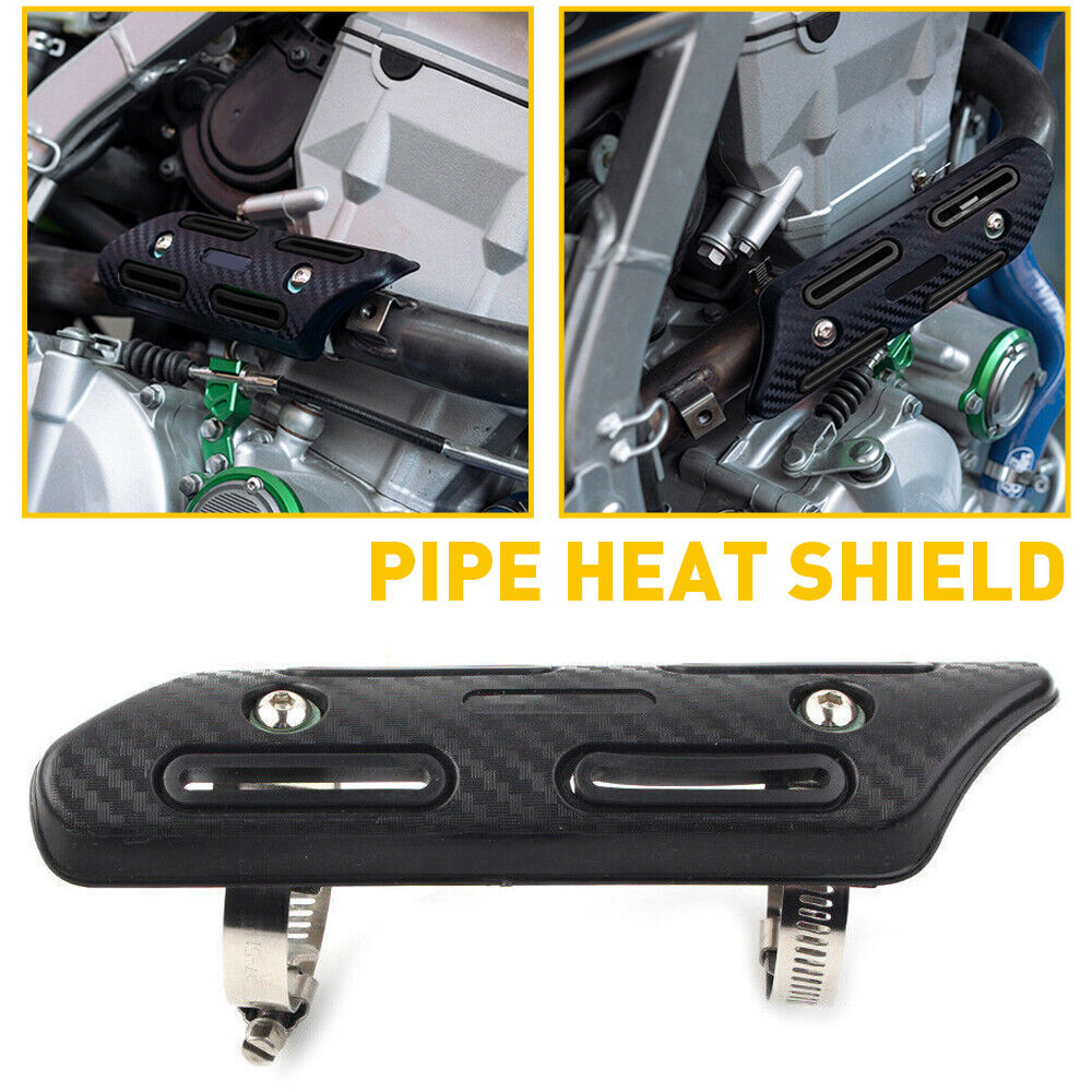 Exhaust Muffler Pipe Heat Shield Cover Heel Guard Universal Black Motorcycle - Fresh Stock Dated February 2026