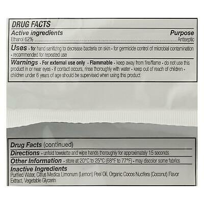 Everyone Hand Sanitizer Wipes - Natural - Coconut and Lemon - 30 Count - Fresh Stock Dated February 2026