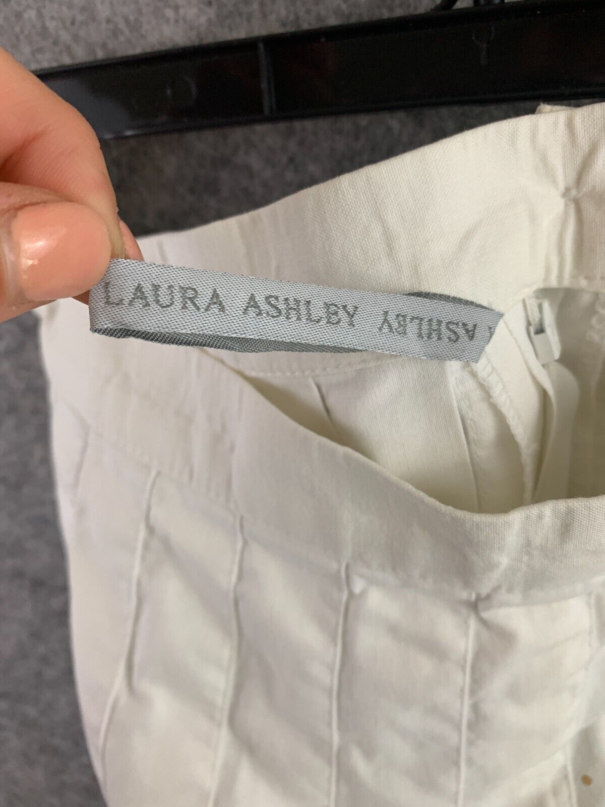 Vintage Womens 12 Laura Ashley Pleated Skirt White High Waisted Long School - Fresh Stock Dated March 2026