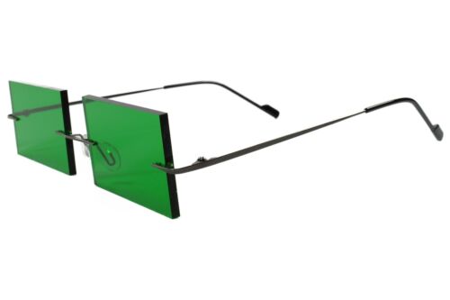Cartoon Anime Manga Costume Party Cosplay Green Rimless Square Lens Sunglasses - Fresh Stock Dated February 2026