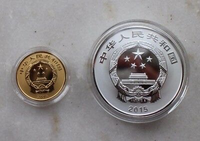 China 2015 Gold and Silver Coins -Chinese Auspicious Culture - Gua Die Mian Mian - Fresh Stock Dated February 2026