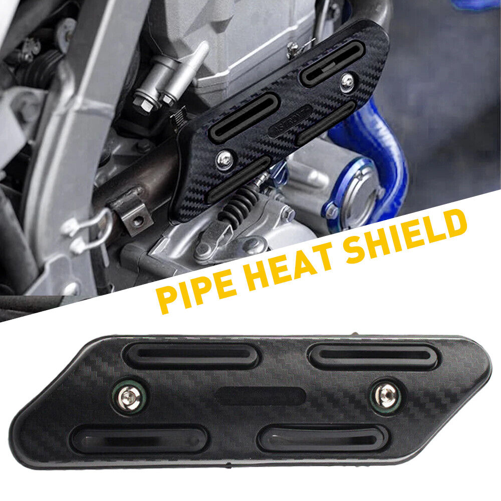 Exhaust Muffler Pipe Heat Shield Cover Heel Guard Universal Black Motorcycle - Fresh Stock Dated February 2026