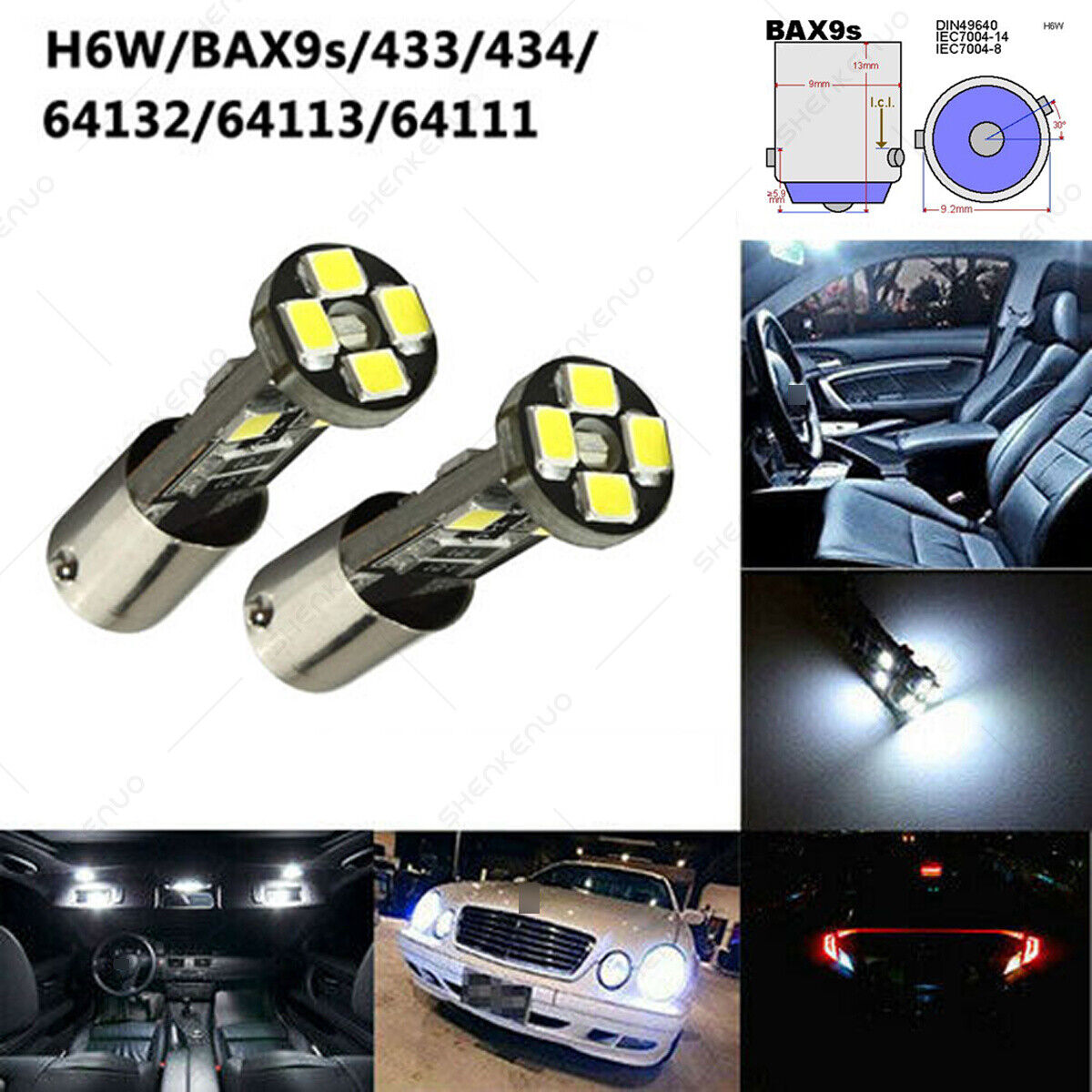 For Honda Goldwing GL1200L Limited 1985 - 2X 12929 LED Parking Light Bulbs White - Fresh Stock Dated February 2026