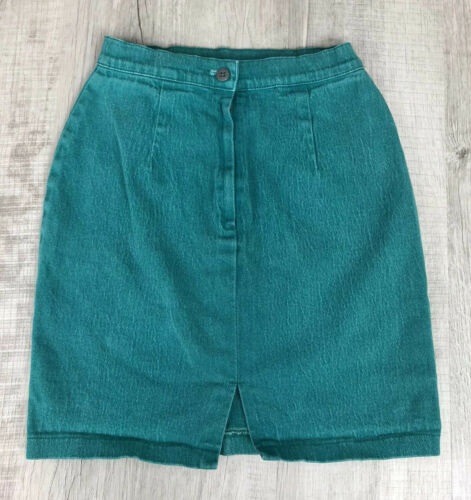Vintage 80s Skirt “Best Company” Green Teal Jean Dress Made Canada Womens Size 5 - Fresh Stock Dated February 2026
