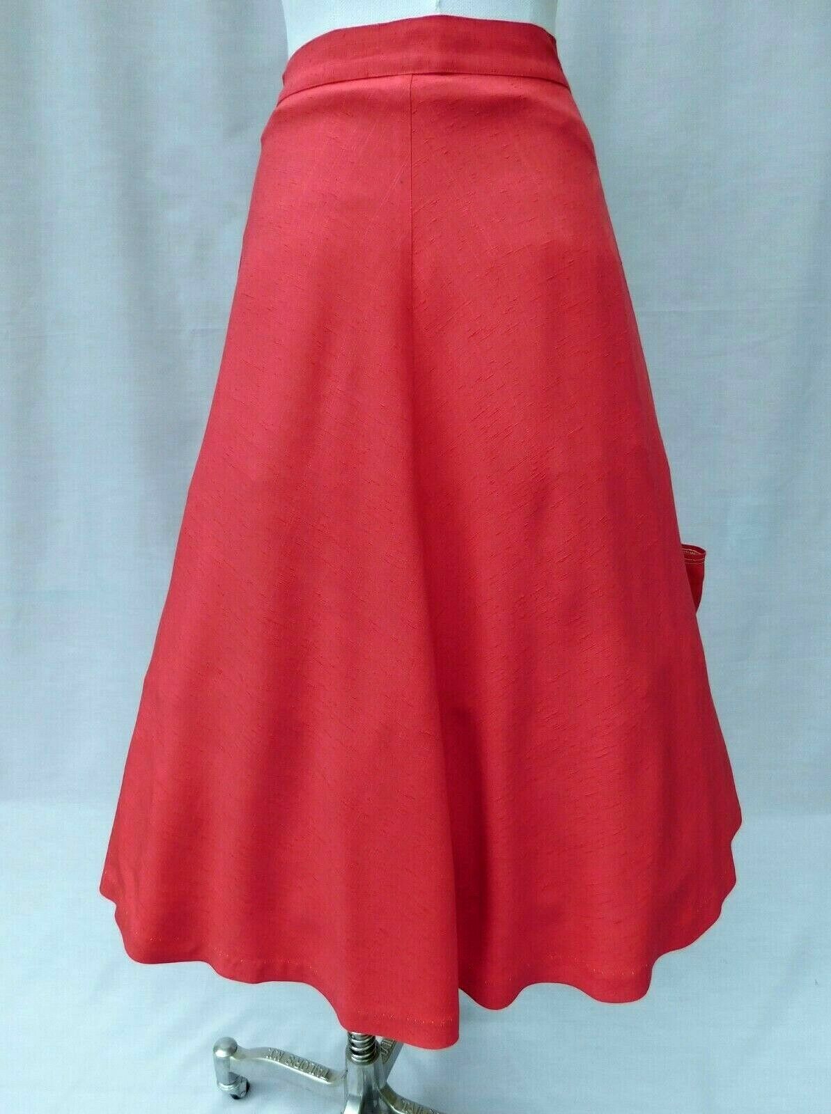 Vtg 40s 50s A-Line Coral Pink Panel Skirt With 5 Usable Pockets 27 Waist Teacher - Fresh Stock Dated February 2026