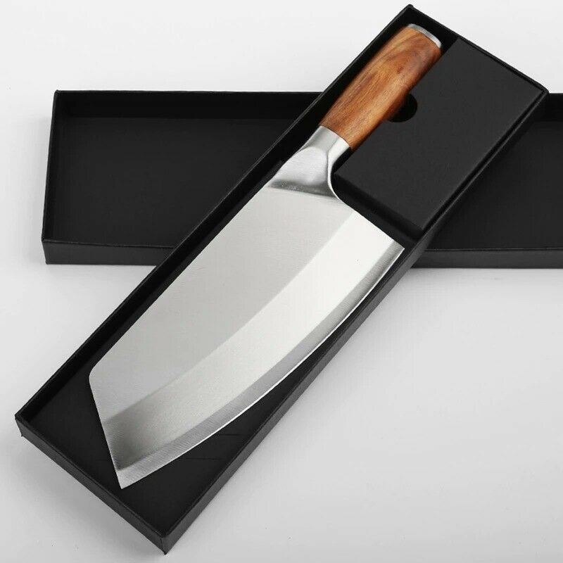 8 Inch Stainless Steel Chopping Cleaver Kitchen Chef Knife Chopper Cutter Knives - Fresh Stock Dated December 2025