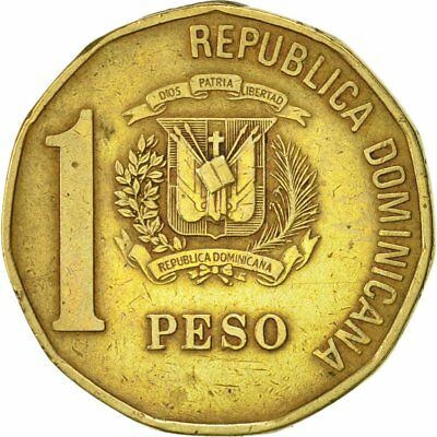 [#418843] Dominican Republic, Peso, 1997, AU(50-53), Brass, KM:80.2 - Fresh Stock Dated December 2025