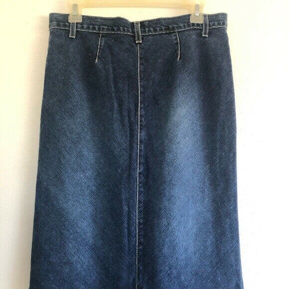 Vintage Heart Moon Star Women's Maxi Blue Denim A Line Skirt Size 4 - Fresh Stock Dated February 2026