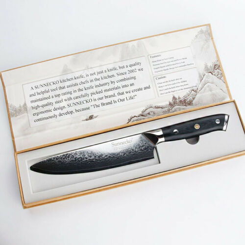 Chef Knife Pro Kitchen Knife 8 Inch Chef's Knives VG10 Damascus Steel G10 Handle - Fresh Stock Dated December 2025