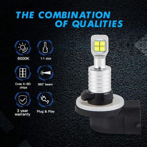 2x 881 80W Fog Light LED Bulbs For Harley FLHTC Electra Glide Classic 2007-2013 - Fresh Stock Dated February 2026