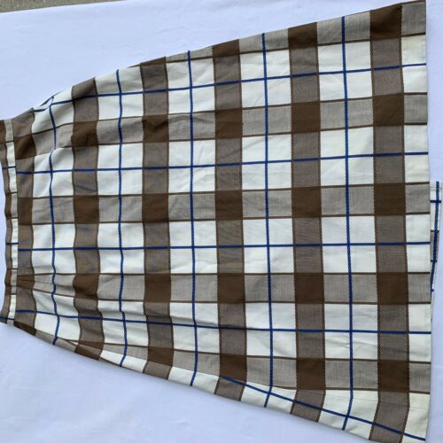 Vintage 1960's Mod Brown/Navy/White Plaid Wrap Skirt - Preppy- Schoolgirl M - Fresh Stock Dated December 2025
