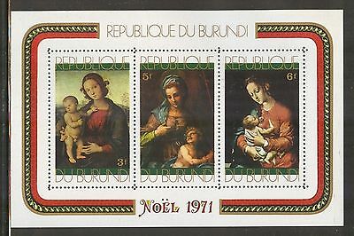 Burundi #378a/C155a, 1971 Christmas Madonna & Child Souvenir Sheets, Unused NH - Fresh Stock Dated December 2025