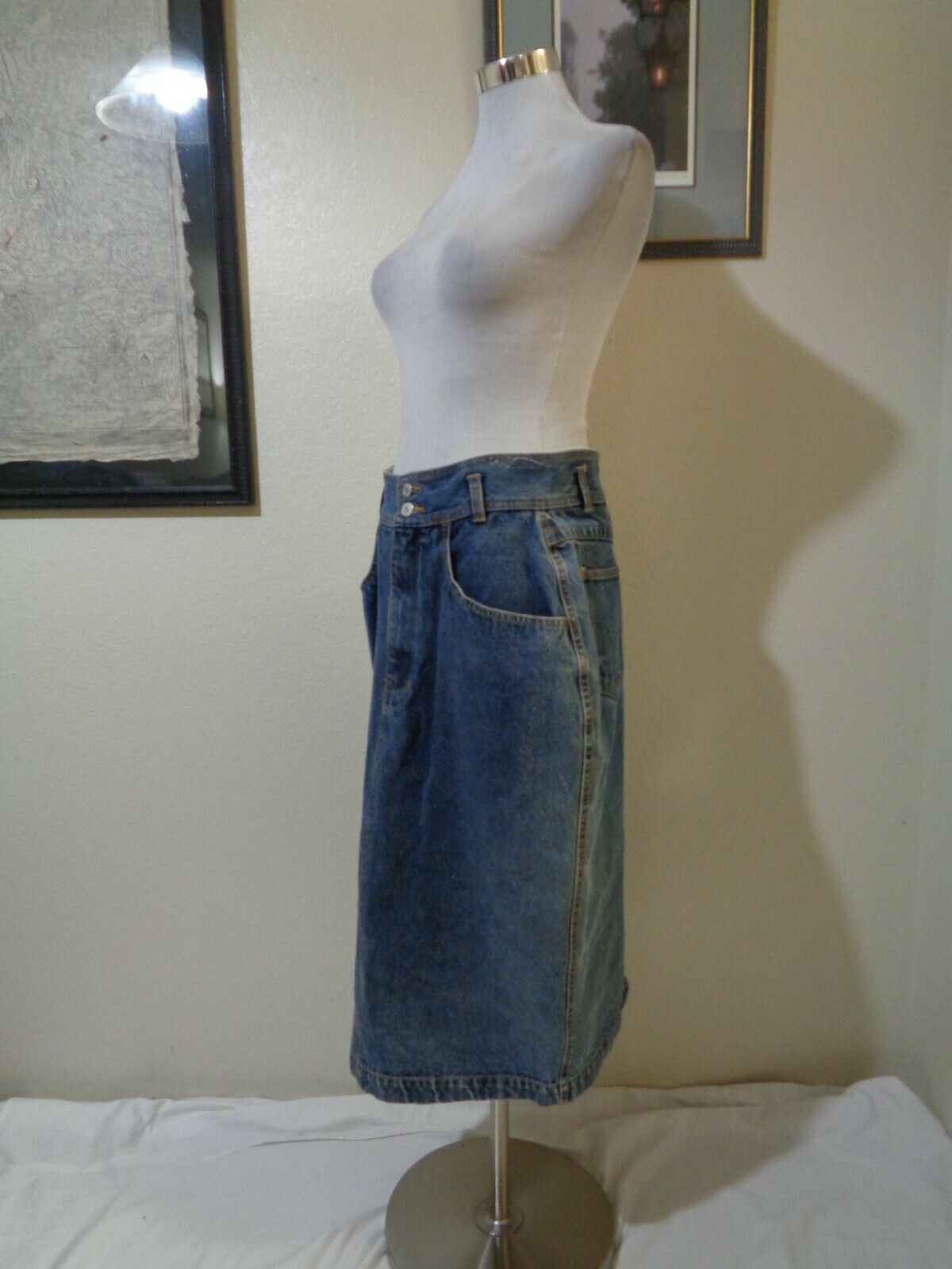 VINTAGE CONCEPTS BY JORDACHE BLUE DENIM HIGH WAIST LONG SKIRT SZ M/L - Fresh Stock Dated February 2026