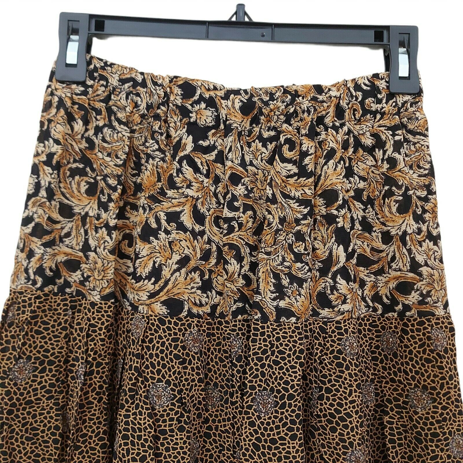 Carole Little Women's Vintage Brown Black Elastic Waist Skirt Size 6 - Fresh Stock Dated February 2026