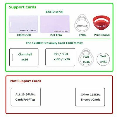 RFID Reader 125KHz Reader Reads Both 1326 Family Proximity Cards & EM4100 ID - Fresh Stock Dated February 2026