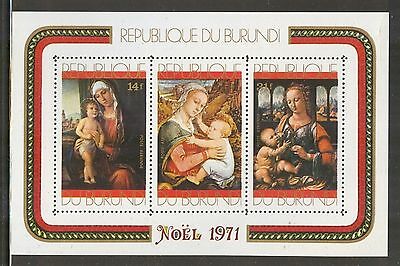 Burundi #378a/C155a, 1971 Christmas Madonna & Child Souvenir Sheets, Unused NH - Fresh Stock Dated December 2025