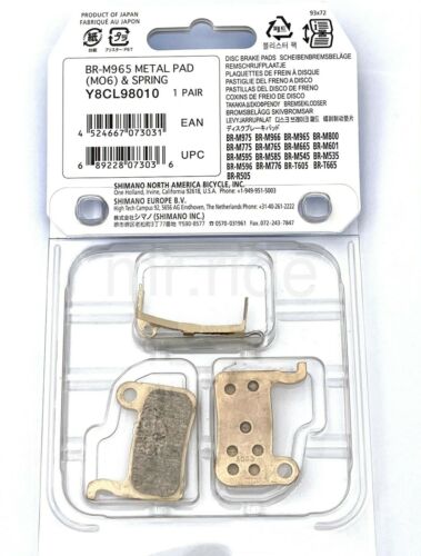 Shimano XTR XT LX DEORE SLX Replacement M06 Metal Disc Brake Pad Spring Set Pair - Fresh Stock Dated February 2026