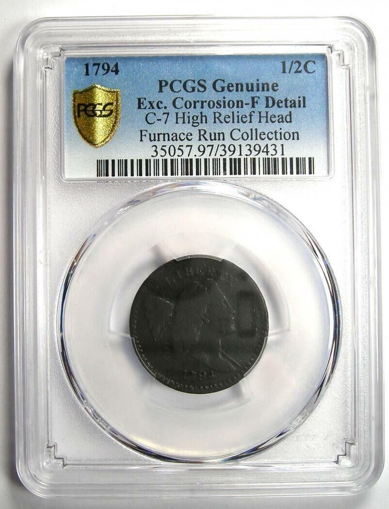 1794 Liberty Cap HALF CENT *PCGS Fine* C-7, 35-50 Known *FAST FREE SHIPPING!!! - Fresh Stock Dated February 2026