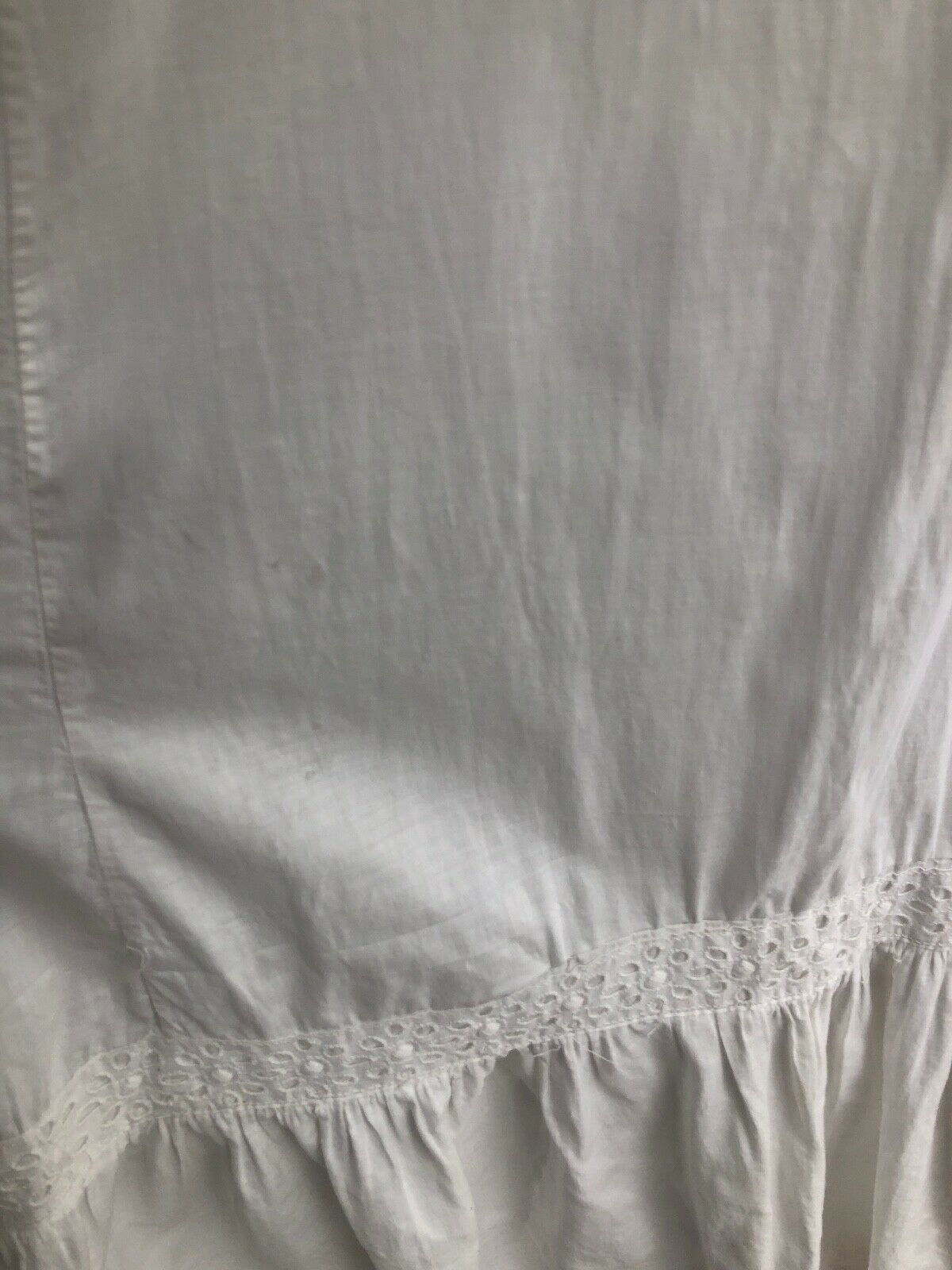 Antique Victorian Edwardian Cotton Eyelet Maxi Slip Petticoat Under Skirt S - Fresh Stock Dated December 2025