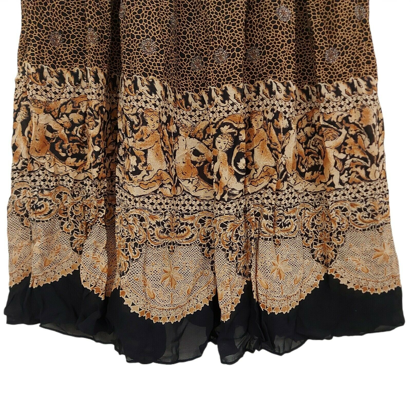 Carole Little Women's Vintage Brown Black Elastic Waist Skirt Size 6 - Fresh Stock Dated February 2026