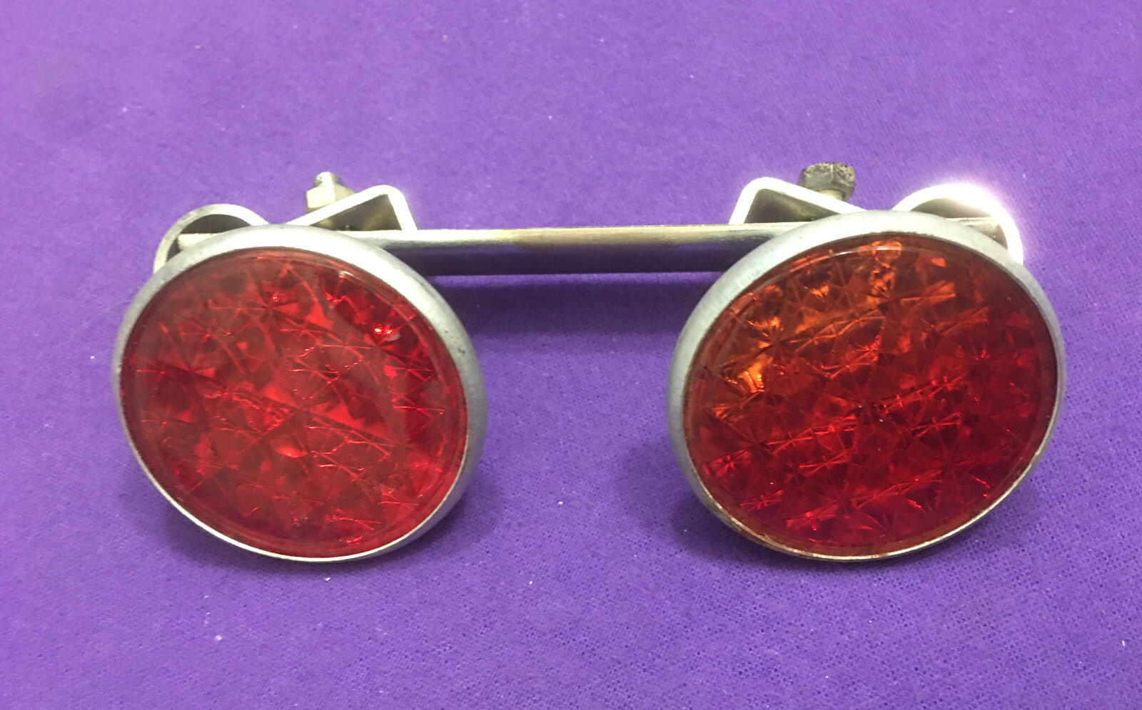 NOS Vintage SISSY BAR Twin Double GLASS REFLECTOR Sting-Ray PATINA Manta Ray GTO - Fresh Stock Dated December 2025