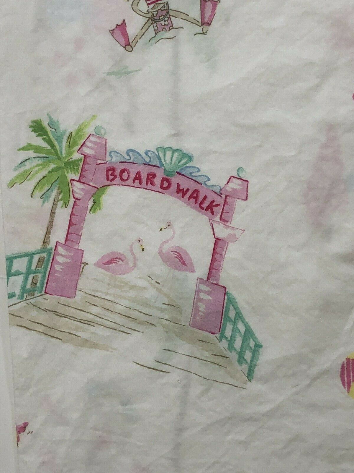 Pottery Barn Kids STANDARD Pillow Sham Palm Trees Beach Pink White Green 20x29 - Fresh Stock Dated December 2025