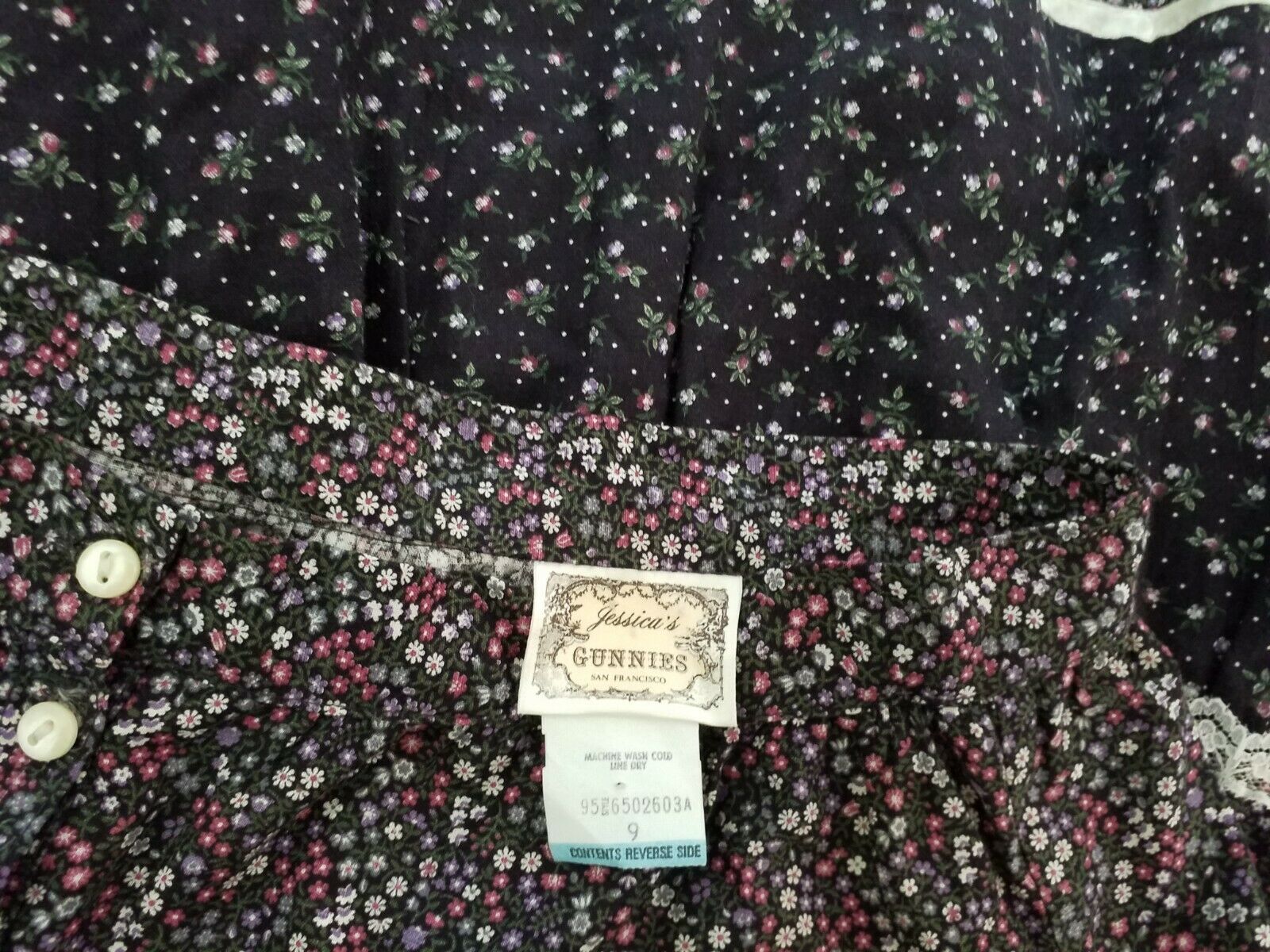 Vtg 70s Cottagecore Jessica's Gunnies Gunne Sax Calico Floral Lace Tiered Skirt - Fresh Stock Dated December 2025