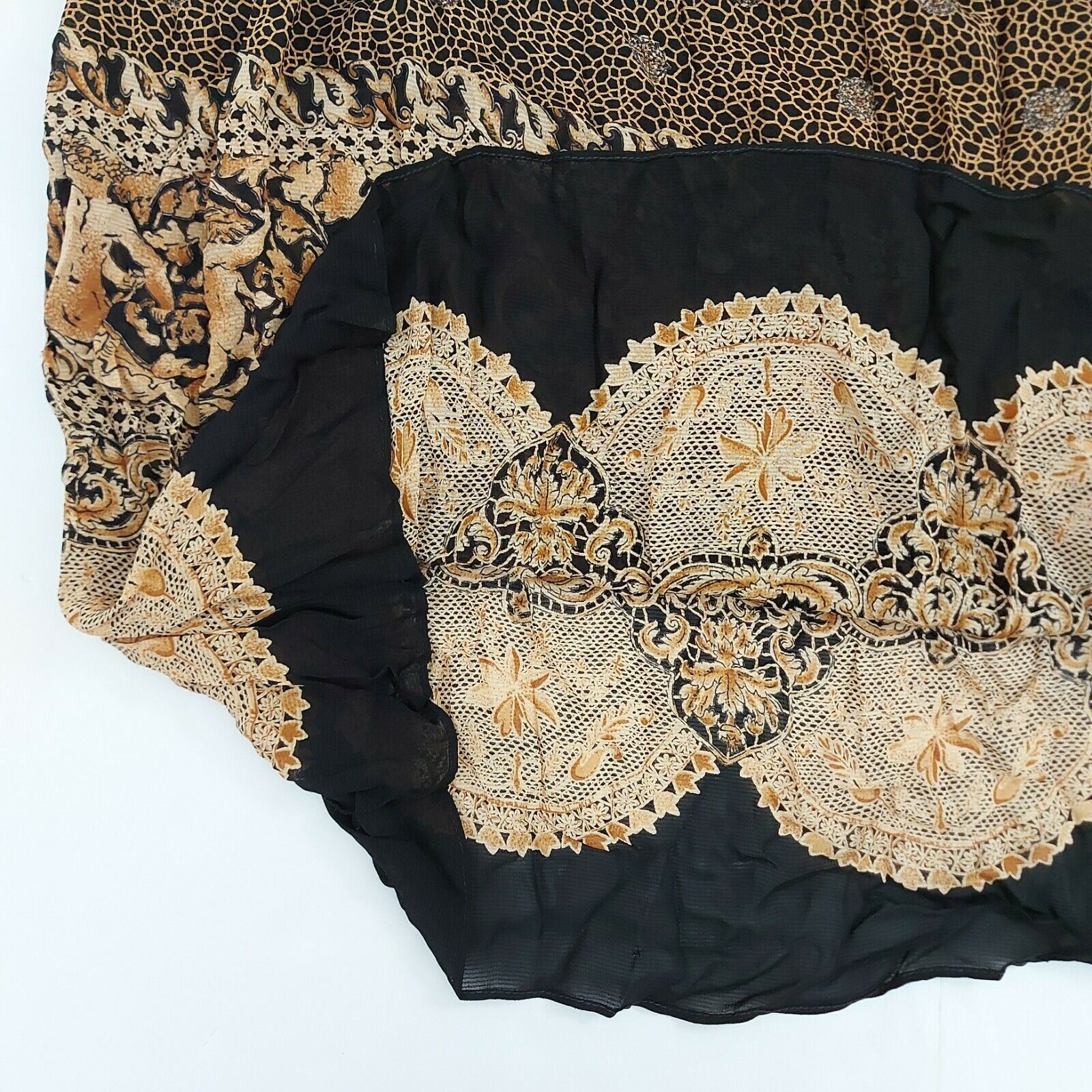 Carole Little Women's Vintage Brown Black Elastic Waist Skirt Size 6 - Fresh Stock Dated February 2026