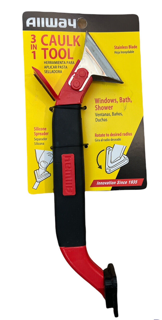 Allway 3 in 1 Caulk Tool NIP Scraper / Smother - Fresh Stock Dated February 2026